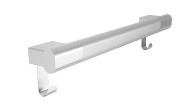 Bradley Elvari Oval Grab Bar with Peened Grip and Hooks, 48"