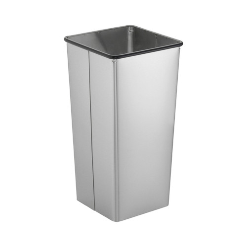 Bobrick B-2280 Floor-Standing Waste Receptacle, Open Top, Satin Finish, 21-Gallon