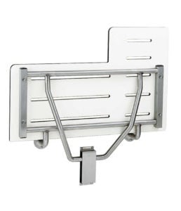 Bobrick B-5181 Reversible Folding Shower Seat, Ivory Phenolic and Satin Finish