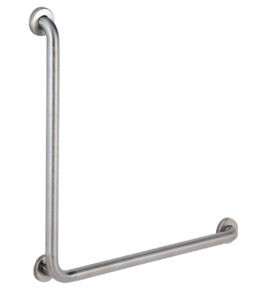 Bobrick B-6898.99 90 Degree Grab Bar, 1-1/2" Diameter, Peened Finish, 30" x 30"
