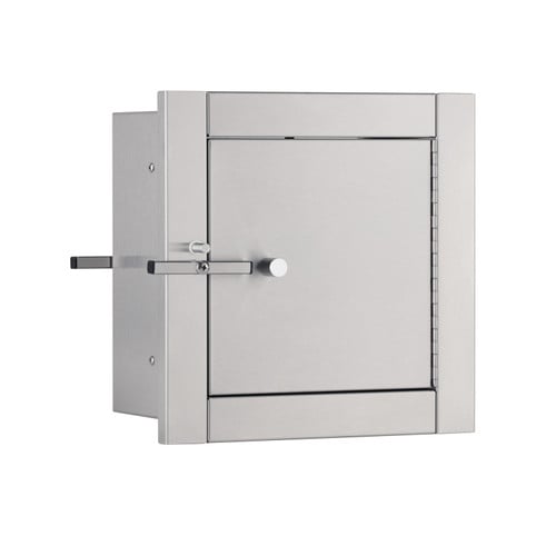 Bobrick B-50516 Recessed Heavy Duty Specimen Pass-Through Cabinet, Satin Finish, 3"-6" Thick Walls