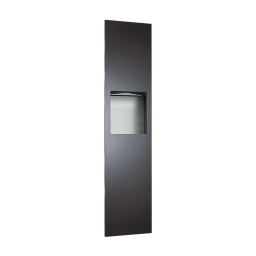 PIATTO™ COMPLETELY RECESSED PAPER TOWEL DISPENSER AND WASTE RECEPTACLE - Matte Black Phenolic Door - 6467-41