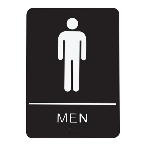 SIGNS RESTROOM - BRAILLE - BLACK ACRYLIC