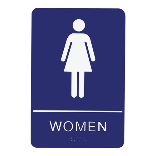 SIGNS RESTROOM HANDICAP - BRAILLE - BLUE ACRYLIC