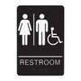 SIGNS RESTROOM - BRAILLE - BLACK ACRYLIC