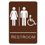 SIGNS RESTROOM - BRAILLE - BROWN ACRYLIC