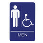SIGNS RESTROOM HANDICAP - BRAILLE - BLUE ACRYLIC
