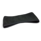 A black ear warmer made from soft material, designed to keep ears warm in cold weather. It features a seamless design.