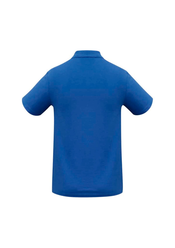 A blue Crew Mens Polo shirt featuring a classic design and collar, with a logo displayed.