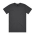A dark grey classic tee with short sleeves and a round neckline. The shirt features a logo.