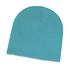 A turquoise beanie hat, featuring a simple and sleek design suitable for various styles.