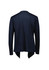 A women's navy waterfall cardigan featuring long sleeves and an open front design. It has a logo detail.