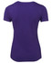 A purple ladies' t-shirt with a fitted style, featuring a round neckline and short sleeves. It has a logo on the back.