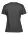 A dark grey ladies' T-shirt with a simple back design and a fitted shape, featuring a branding logo.