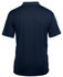 A navy polo shirt featuring contrasting light blue trim and a logo on the back. Ideal for casual wear.