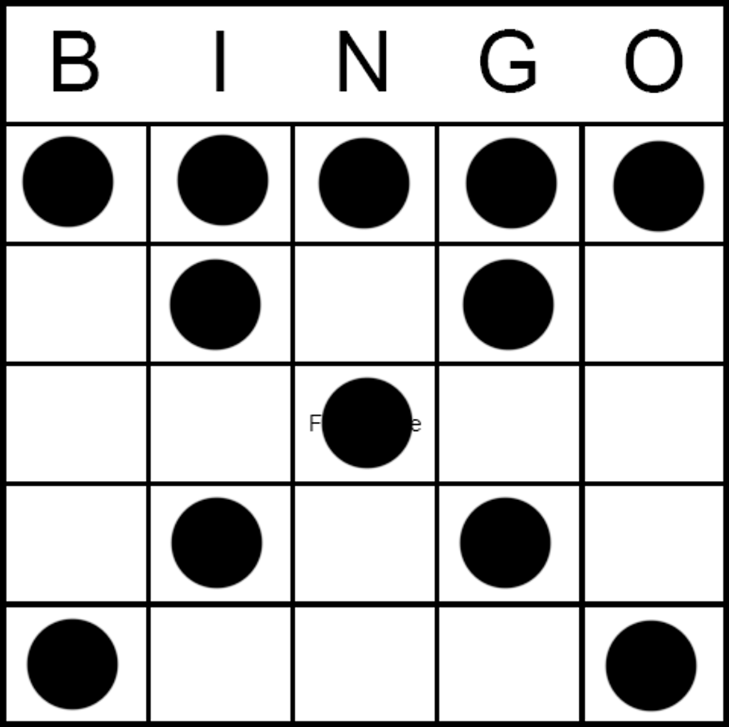 Bingo Game Pattern Picnic Table