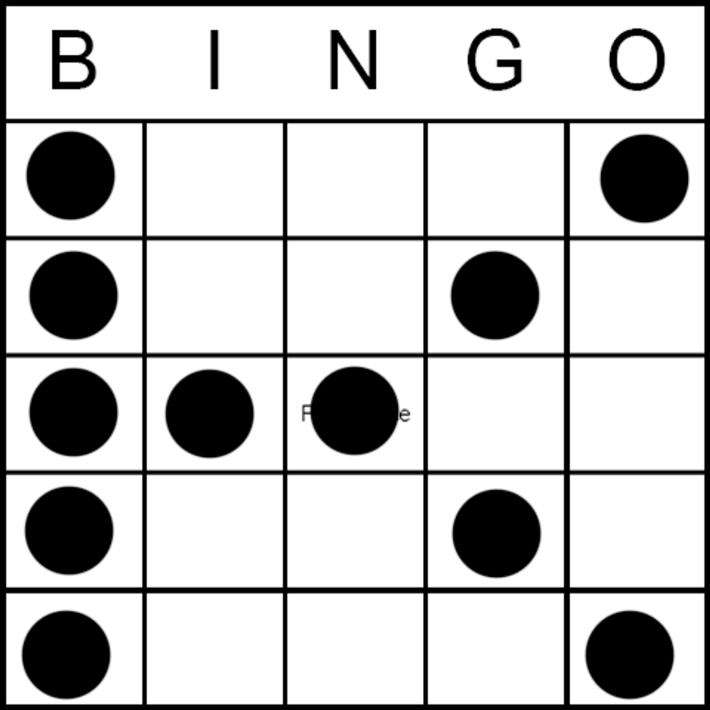 Bingo Game Pattern - Letter K