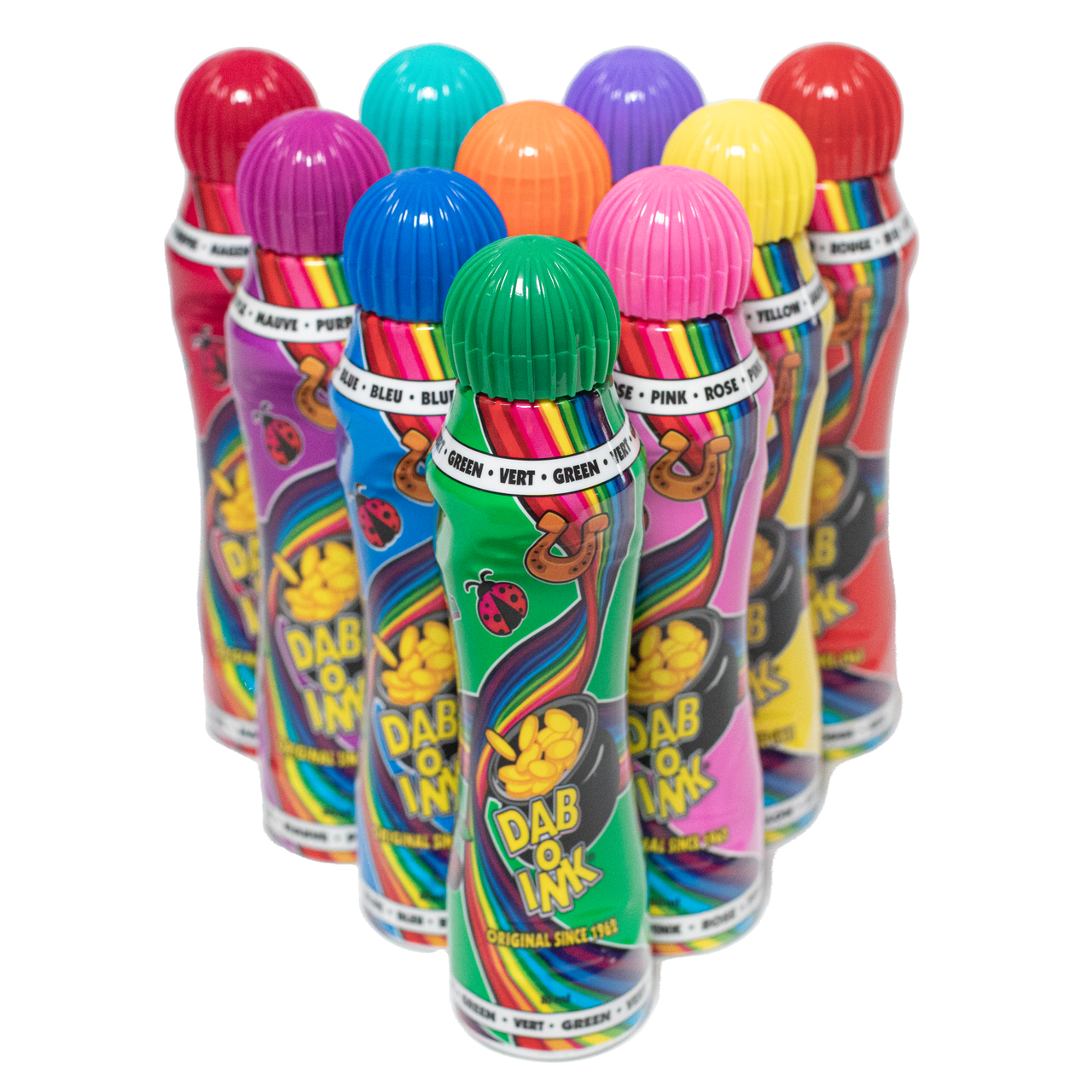 Dab-O-Ink Bingo Daubers - 10 Pack - Mixed - 3 ounce size - Bingo Ink Markers