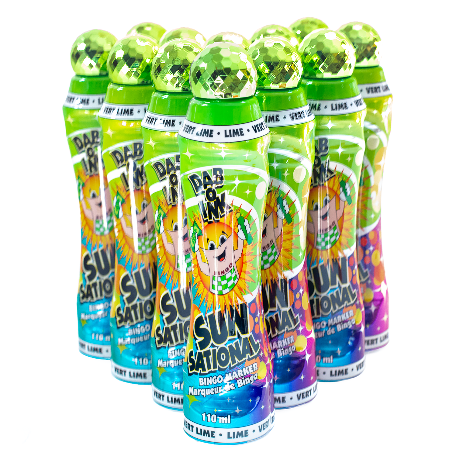 Dab-O-Ink Bingo Dauber - Sunsational - Lime - 4 ounce size - 12