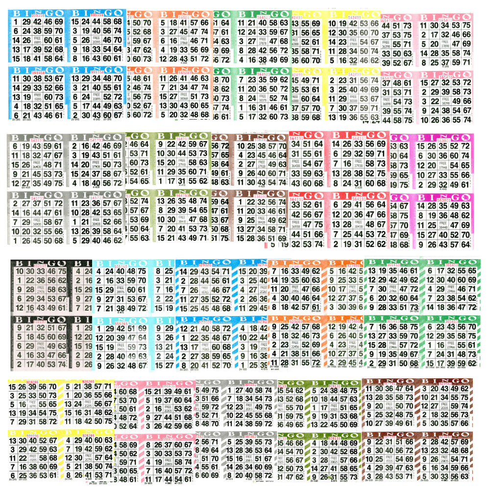 American Games Bingo Paper Game Cards - 4 cards - 20 sheets - 50 books ...