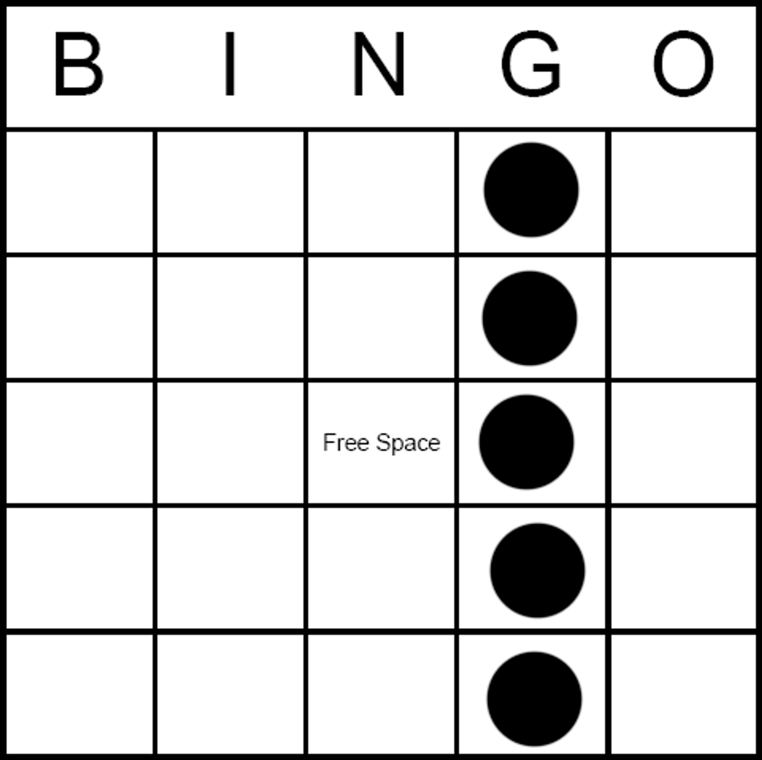 Bingo Game Pattern - Single Line Hard way bingo-game-pattern-single-line-hard-way