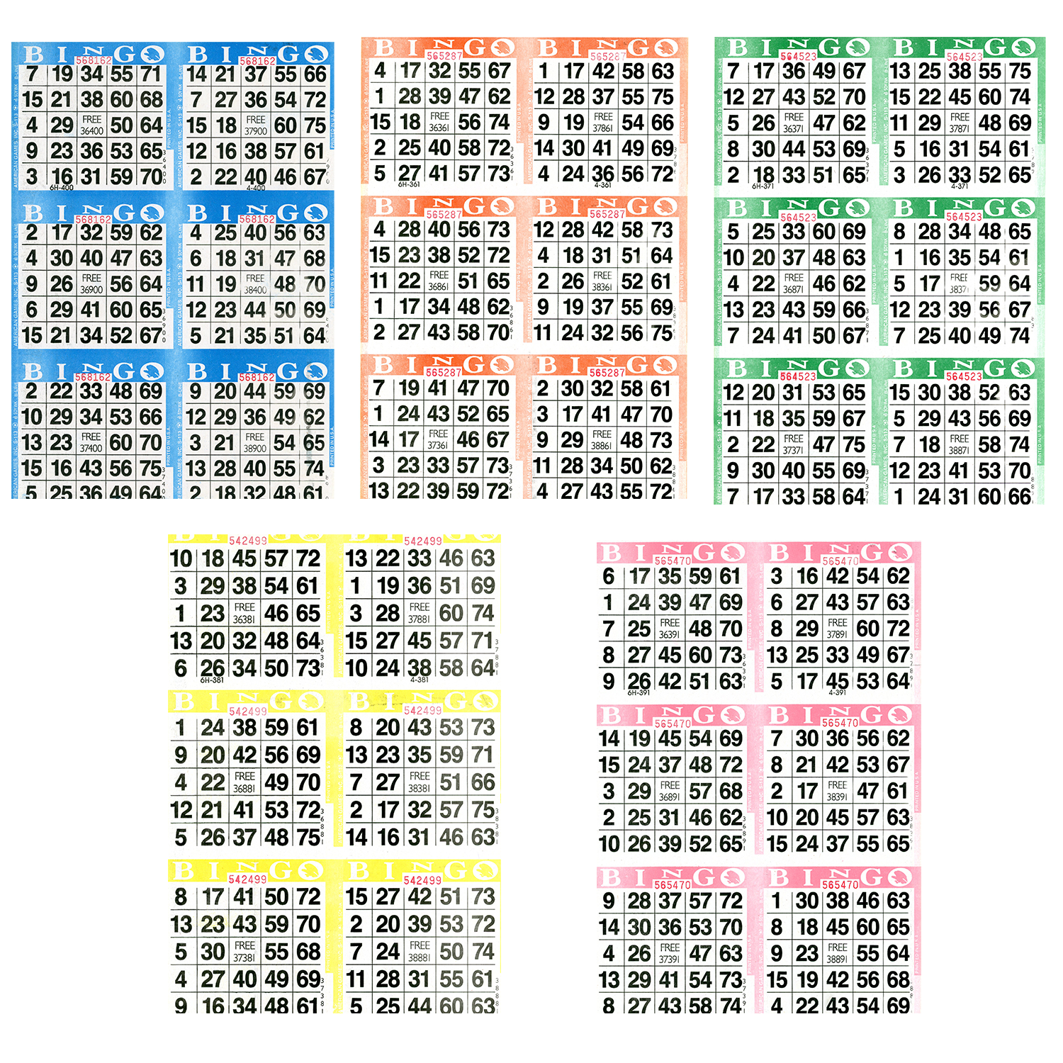 100 Fogli Per BINGO - Formato 3 Su 1, Bordo Giallo E 5 Modelli Con Wildcard - Arrow - Foto 3
