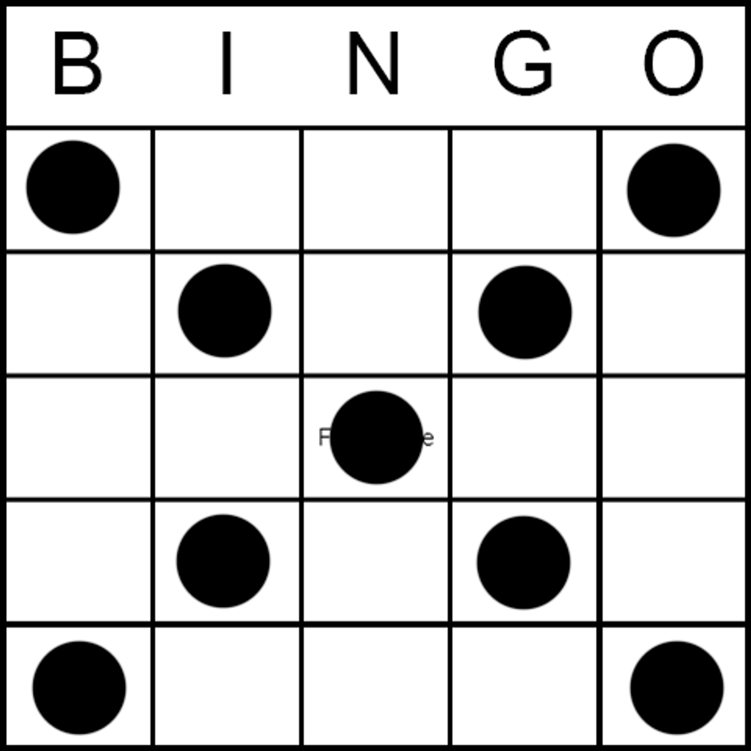 Bingo Game Pattern - Letter X bingo-game-pattern-letter-x
