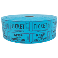 Double Roll Tickets - Blue - 50/50 Raffle Tickets - 2 Part - SKU M01211BL