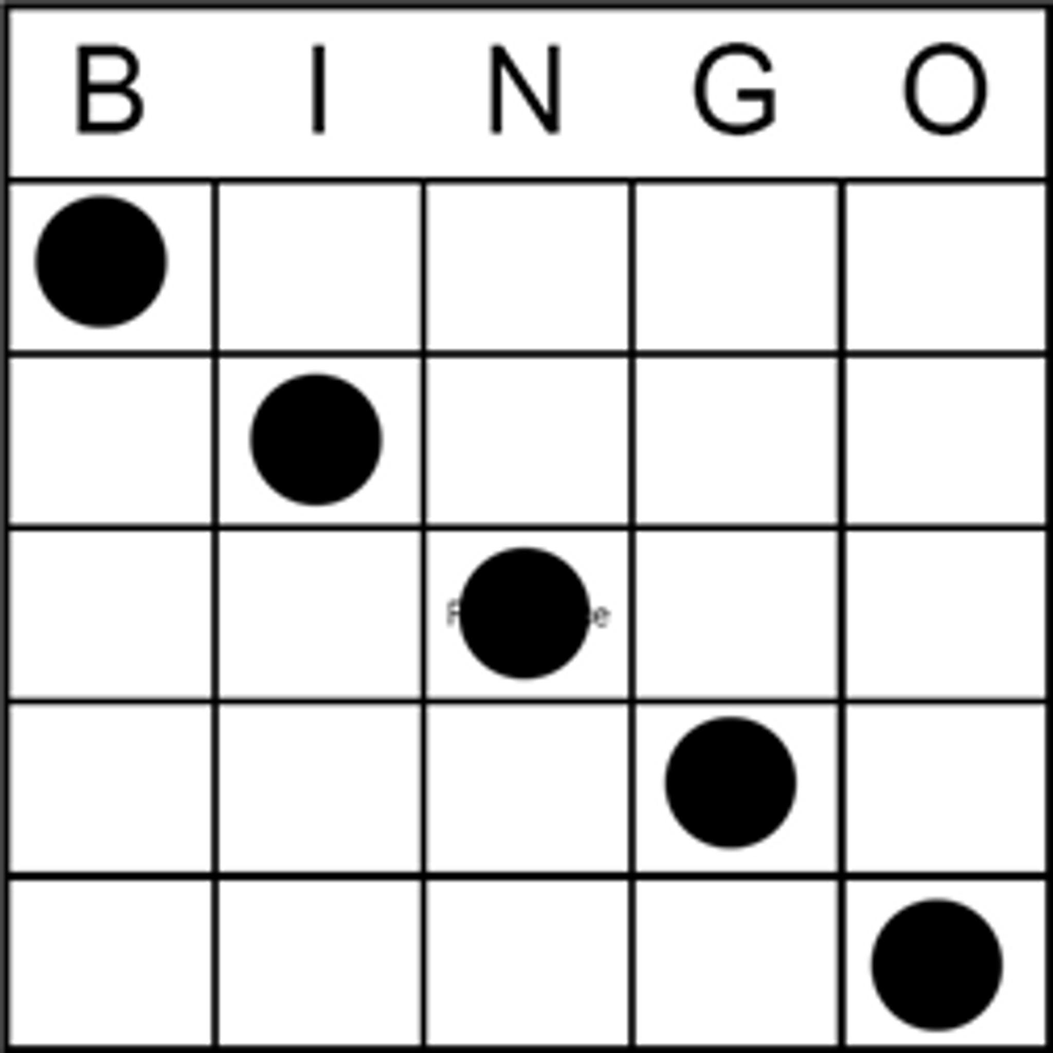Bingo Game Pattern Any Diagonal Bingo Game Pattern Any Diagonal