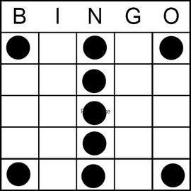 Bingo Game Pattern - Single Line Plus 4 Corners