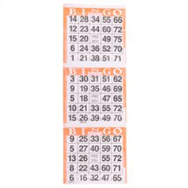 American Games Bingo Paper Game Cards - 3 cards - Orange - 1000 sheets per pack, Made in USA