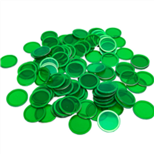 Magnetic Bingo Chips - Green - 100 chips - 3/4 inch size - Bingo Markers