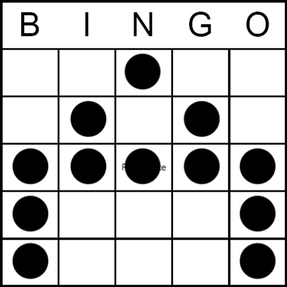 Bingo Game Pattern - Letter A