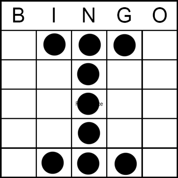 Bingo Game Pattern - Letter I