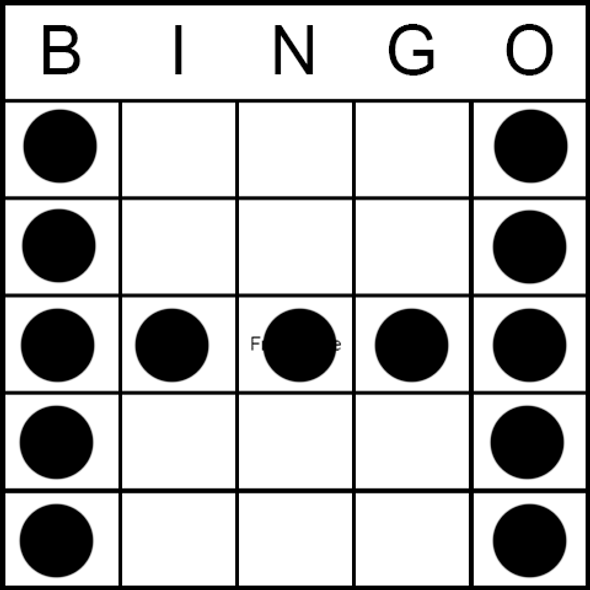 Bingo Game Pattern - Letter H