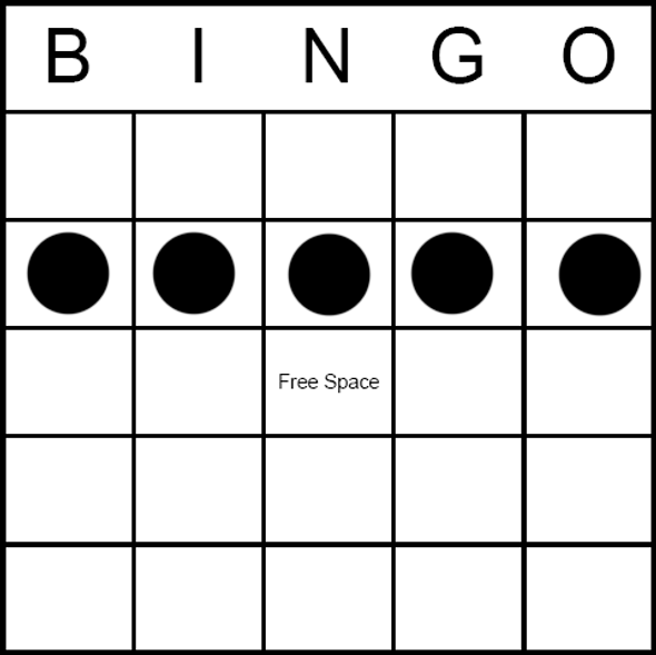 Bingo Game Pattern - Any Horizontal