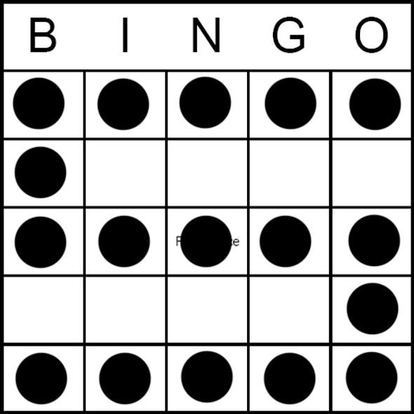 Bingo Game Pattern - Letter S