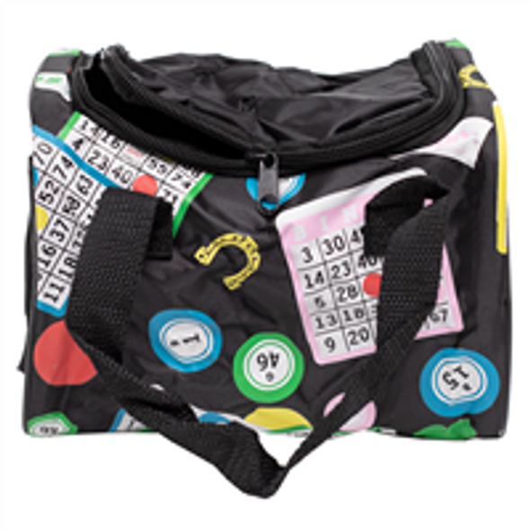 Bingo Bag Cube - 4 Pockets - Black Nylon - Zippered Bag with Carrying Handles