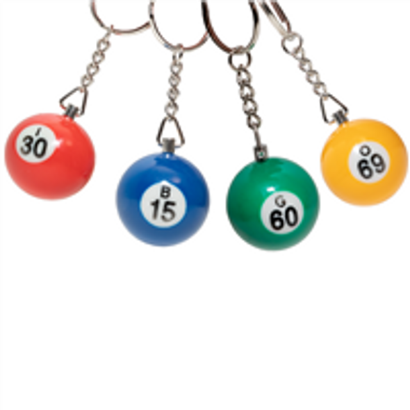 Bingo Ball Key Chains - 16 per pack Bingo Ball Key Chains - 16 per pack