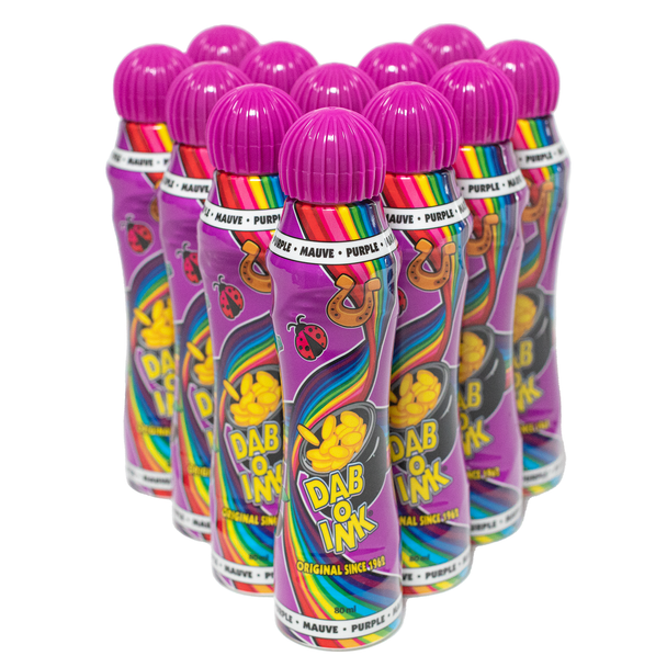 Dab-O-Ink Bingo Daubers - 12 Pack - Purple - 4 ounce size - Bingo Ink Markers