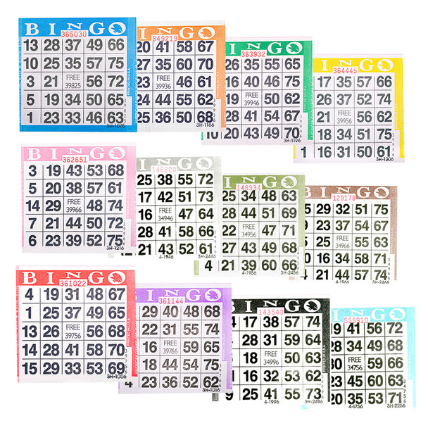 American Games Bingo Paper Game Cards - 1 card - 12 sheets - 150 books per pack - Made in USA