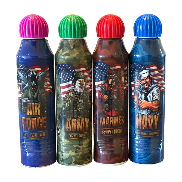 Military Bingo Daubers - 4 Pack - Blue, Green, Purple, Red - 3 ounce size - Bingo Ink Markers