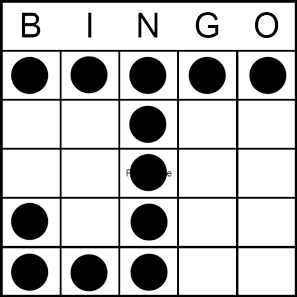 Bingo Game Pattern - Letter J