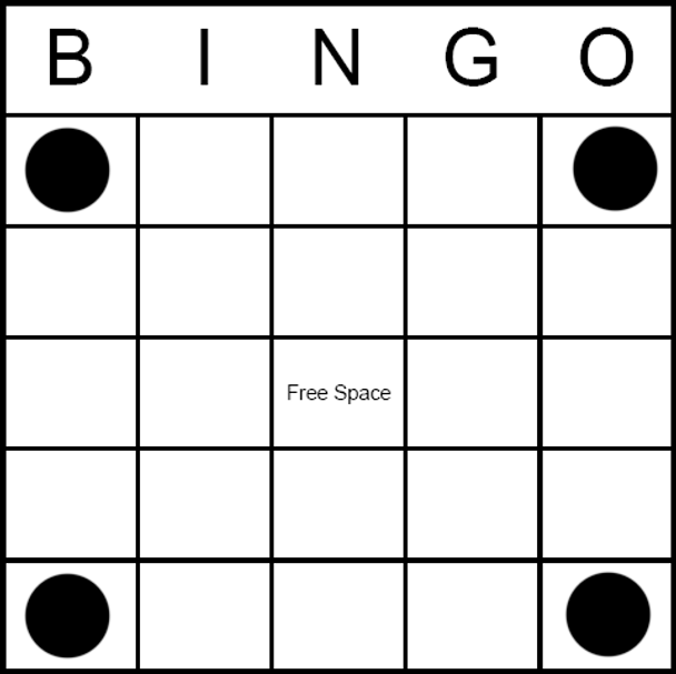 Bingo Game Pattern - Outside4Corners