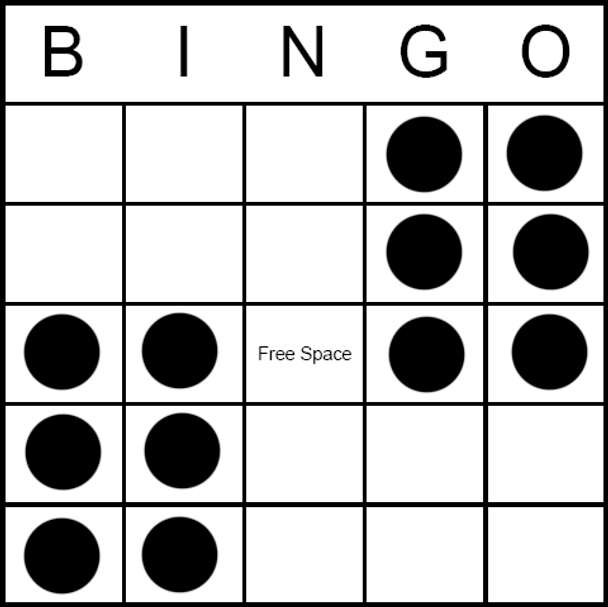 Bingo Game Pattern - Double Six Pack Hard way
