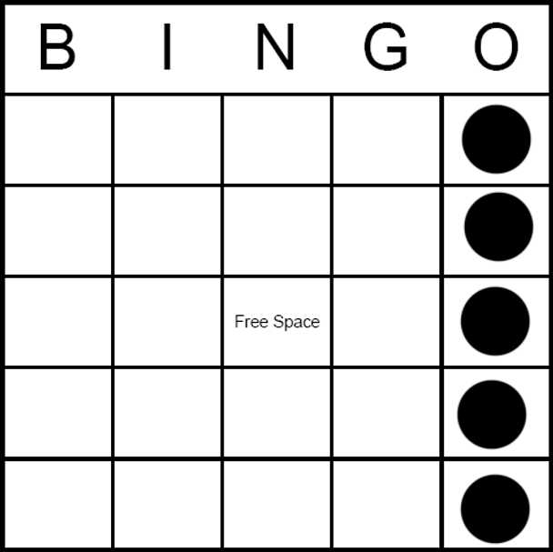 Bingo Game Pattern - Any Outside Line