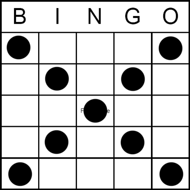 Bingo Game Pattern - Letter X