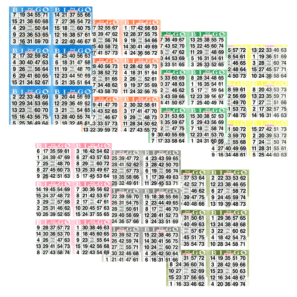 Bingo Cards - Paper Bingo Cards - Bingo Paper - 6 Cards - Jackpot Bingo ...