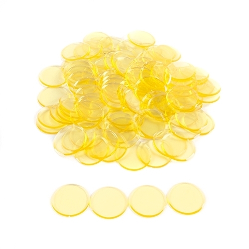 Plastic Bingo Chips Yellow 7/8 inch size 100 per pack Bingo Markers