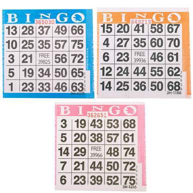 American Games Bingo Paper Game Cards - 1 card - Triple Pack - 500 blue ...